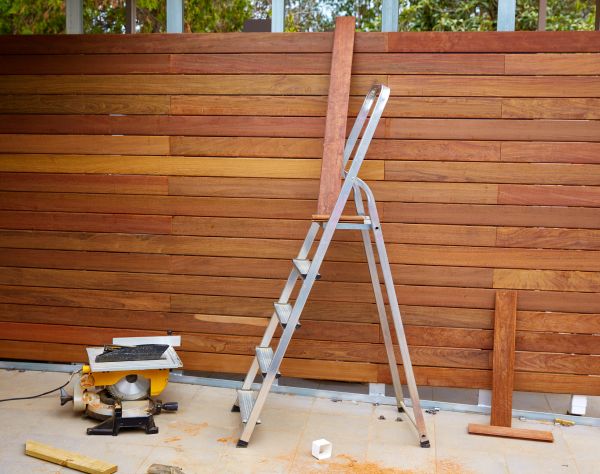 Wood Panel Fence Installation in Akron