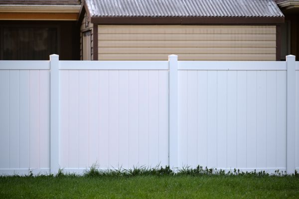 White Fence Installation in Akron