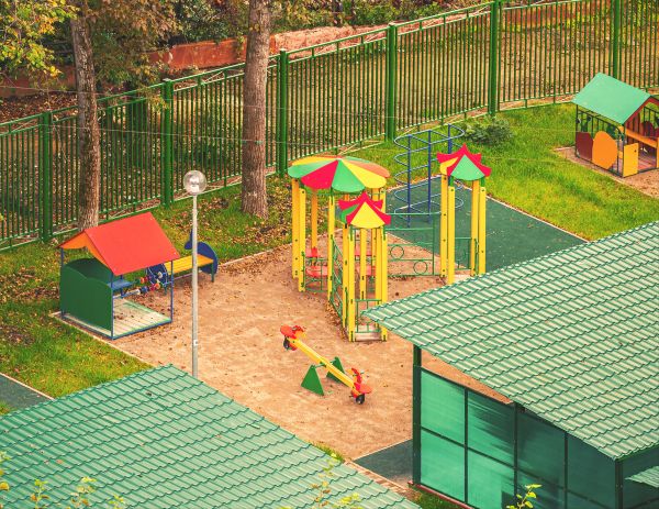 Playground Fence Installation in Akron